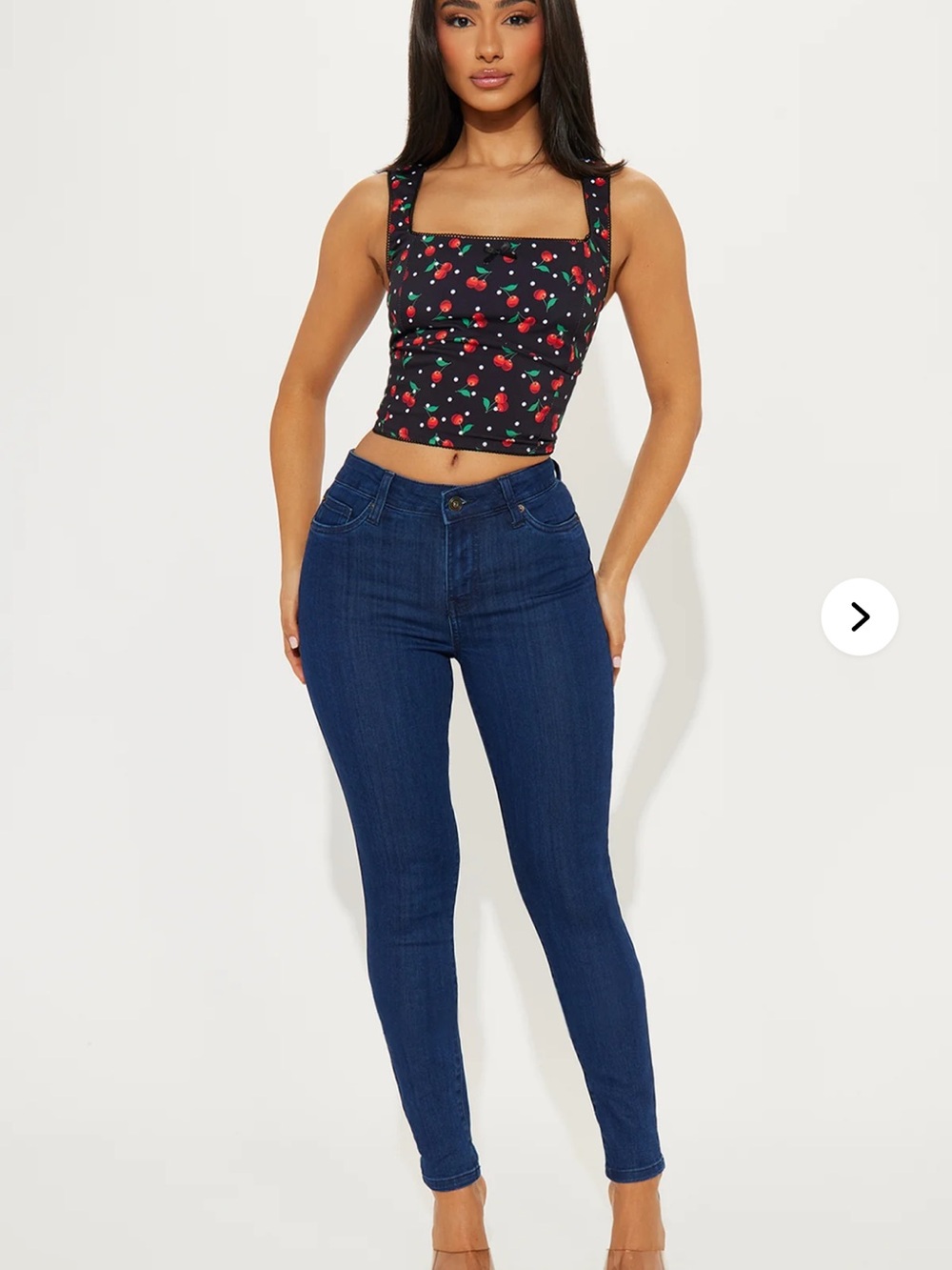 Adriana Mid Rise Skinny Jeans - Dark Wash